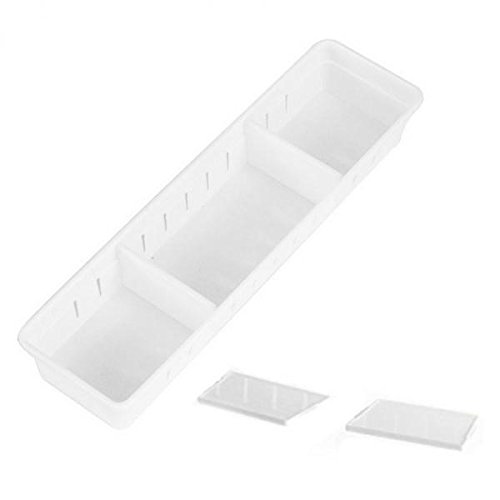 Generic Verstellbar Schubladeneinteiler für Küche Schublade Schrank Lagerung Make-up Box Schreibtisch Organizer , Kunststoff – Weiß, 30x5x7.5cm - 2