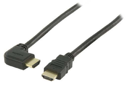 High Speed HDMI Kabel mit Ethernet HDMI Stecker - HDMI Stecker 1,50 m FULL HD HDTV 3D 4K schwarz Winkel gewinkelt Winkelstecker