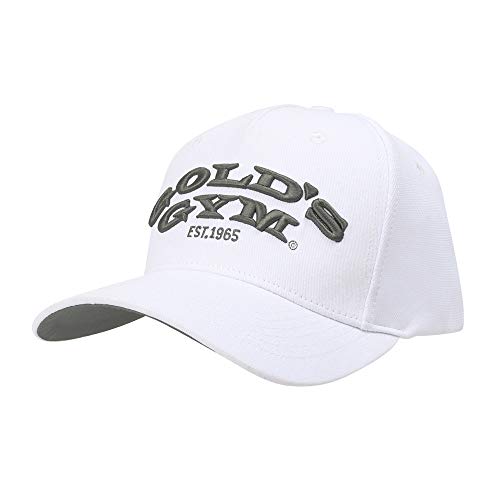 Golds Gym Gold's Gym Gghat096 Embroidered Text Curved Peak Cap, White, One Size Casquette de Baseball, Blanc, Taille Unique Mixte