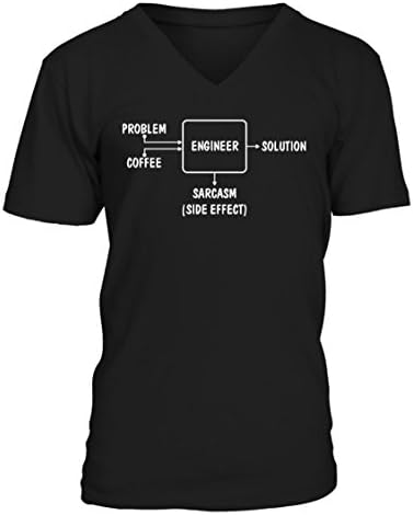 Teezily Problem Coffee Engineer Solution Limited Edition - T-Shirt V-Neck Mens - Black