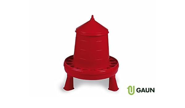 Gaun 4kg Plastic Poultry Feeder Red With Legs Amazon Co Uk Pet
