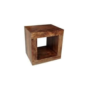 Square Wooden Mango Wood Display Cube Solid Dakota Mango Wood Furniture Living Room Unit: Amazon 