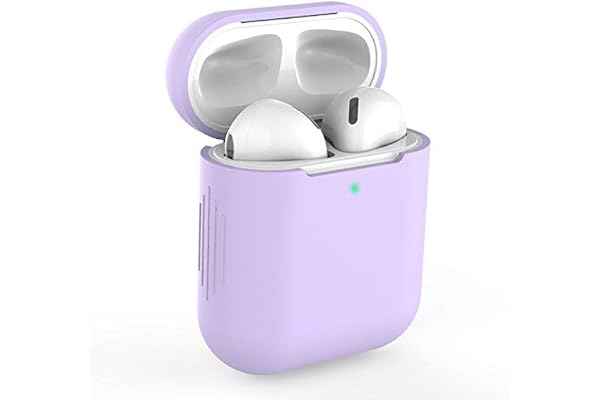 KOKOKA Coque Housse Étui Protecteur Compatible avec AirPods 2&1, Silicone Case Cover avec Airpods 2&1, Témoin LED Visible, Supporte la Charge sans Fil, Lavande