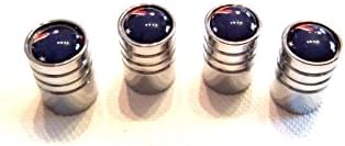 4x Schrader Valve Cap Valve Caps Chrome with Australia AU Flag Logo Australia Valve for all Vehicles Cars, Trucks, Bus Models Set of 4