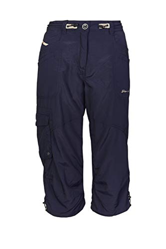 G.I.G.A. DX Damen Caprihose Fenia, 3/4 Cargo Hose für den Sommer, Taillenweite verstellbar, navy, 46