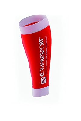 COMPRESSPORT Calf R2 Manchon de Compression Mixte, Rouge, FR : S (Taille Fabricant : T1)