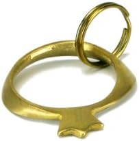 Contemporary Judaica Designs AB184 Pomegranate Key Chain, Brass