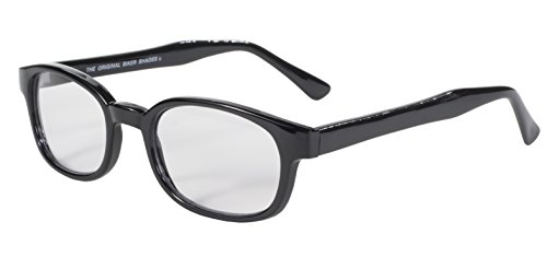 Pacific Coast Original KD’s Biker Sunglasses (Black Frame/Clear Lens) - 4