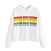 Produktbild Damen Hoodie Sweatshirt Sonnena Mode Langarm Bunt Streifen Drucken Pullover Kapuzenpullover Kapuzenpulli Tops Bluse Frauen Herbst Schöne Cropped Pullover Mode Oberteile Freizeit T-Shirt Kapuzen