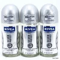 Nivea Deo For Men 48H Silver Protect Antiperspirant Deodorant Roll-On 50Ml (3Pcs/Pack)