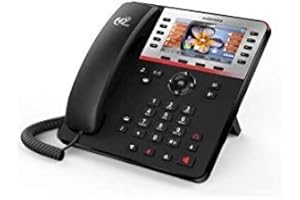 Swissvoice Tischtelefon IP SIP CP2505G, Schwarz-Silber, 10,9 cm (4,3 Zoll) Display, 6 SIP-Perlen, PoE