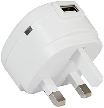GadgetBoy USB 1A/1000mAh Fast Universal USB Mains Charger 3 pin UK Plug wall charger Dock Travel Mains Charger for iPhone X 8 7 7 Plus 6 6S + Plus SE 5S 4S 5C 5 4 iPod Samsung Galaxy S8 Plus S7 S6 S5 S4 S3 Note Edge 8 5 4 3 HTC One M8 M9 LG G6 G5 G4 G3 V20 Android Windows Phone Nokia Lumia 535 625 1020 Motorola Moto G G2 G3 AC DC Adaptor Socket [CE Certified] White