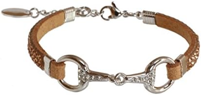 Lilo Size 16/19 Gifts Christmas Slanted Steel Horse Bridle Equestrian Pony Horse Jewellery Rhinestone Jewellery beige