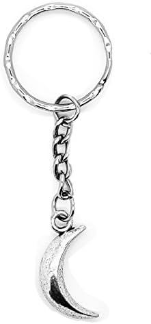 Keychain Double sided 3d crescent moon charm on a keyring