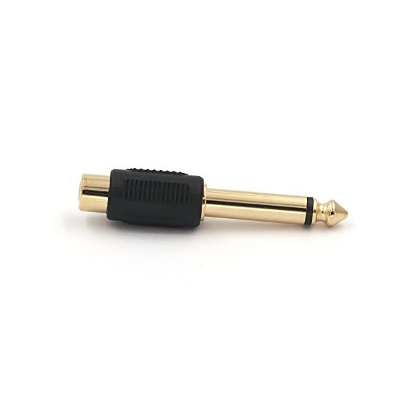 VCE 6 Stück Audio Adapter 6,35mm Klinke Stecker auf Cinch Buchse Adapter Kupplung Mono 6,35mm Klinke auf Chinch Adapter Vergoldete – Bild 3