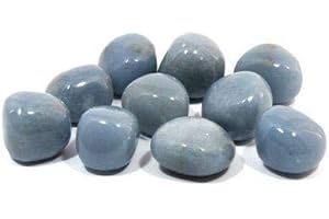 GEOFOSSILS Tumbled Angelite Angelic Reiki Tumble Stone - A Grade Quality Crystal - Helps you connect with angels