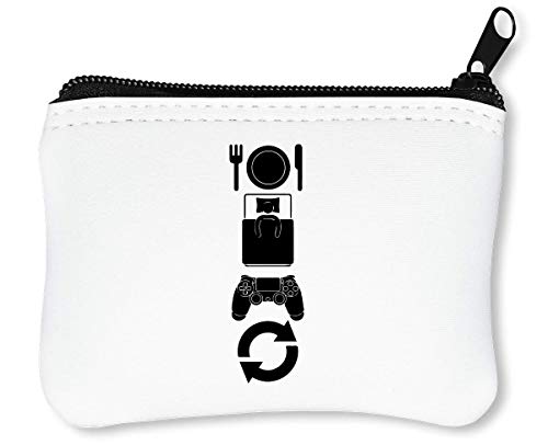 Preisvergleich Produktbild Eat Sleep Game Repeat Reißverschluss-Geldbörse Brieftasche Geldbörse