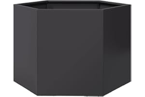 vidaXL Jardinière Noir hexagone 69x60x45 cm Acier