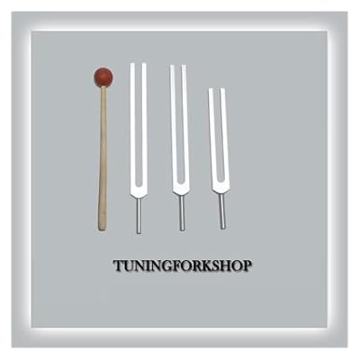 Tuningforkshop 3 Pc Missing Sacred Solfeggio Tuning Fork for Healing with Mallet+Pouch