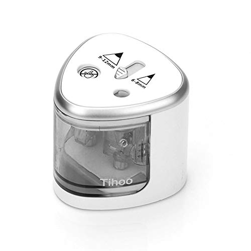 Preisvergleich Produktbild fggfgjg Compact Double Art Sketch Electric Pencil Sharpener School Stationery(Silver)