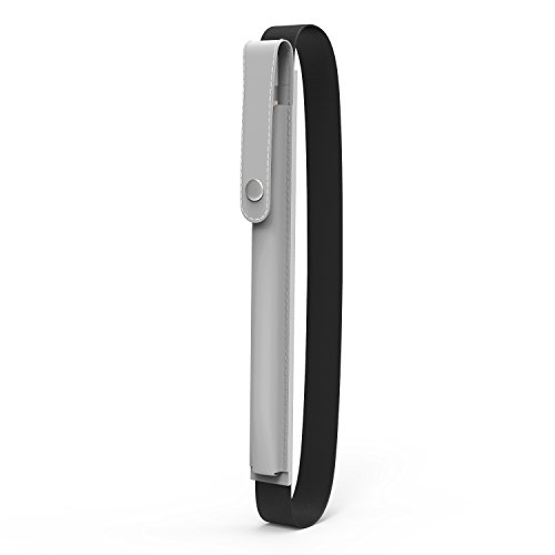 MoKo Halter für Apple Pencil - Premium PU Leder Bleistift Stift Schleife Sleeve Cover Schreibzeug Schreibgerät Beutel mit abnehmbare Gummiband für Apple iPad Pro 9.7 Zoll Hülle Case, Silber