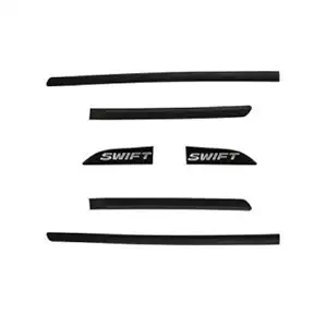 AUTOXYGEN Side Door Beading Black Door Protector for Maruti Suzuki Swift Till 2017 (Set Of 6 Pcs.)