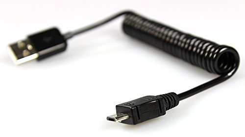 COM-FOUR® Daten- und Ladekabel USB2.0 A Stecker auf micro USB Stecker für Ihr neues Smartphone 20-50 cm Spiralkabel schwarz (3 Stück) - 2
