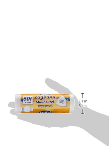 Swirl 3er Pack Müllbeutel mit Zugband, 60 Liter, 10 Stück pro Rolle, Weiß - 3