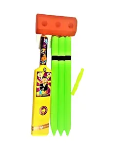 Forever Online Shopping Kids Plastic Cricket Kit Bat Balls Stumps Wickets Multicolor