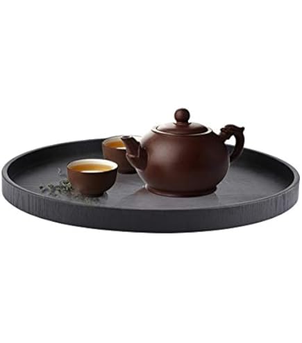 Ronde Massief Houten Dienblad Thee Koffie Snack Voedsel Maaltijden