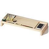 ★ El soporte de escritorio para el monitor de almacenamiento de la oficina de madera, el gabinete para niños le permite almacenar artículos pequeños en múltiples áreas de almacenamiento para estanterías, libros, fotos familiares, marcos, equipos, computadoras, bolígrafos, joyas, escritorios o librerías contemporáneas.