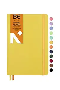 NEORAH - B6 Unruled, Notebook ? Plain Journal - 176 Pages- 100 GSM- (175 mm x 125 mm)- 2022 Office Notebook, Planner - Completely HANDMADE for journaling, writing, Note Taking, Diary for Girls- YELLOW