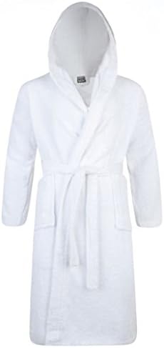 100% Cotton Luxury Terry Towelling Unisex Bath Robes Dressing Gowns Housecoat + Belts Pockets Nightwear Loungewear (L/XL)