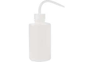 Serlium Tattoo Wash Bottle 250ML Wash Bottle Portable Tattoo Curved Spout Spray Bottle Plastic Squeeze Bottle Tool for Gardening Lab Tattoo Eyelash(White)