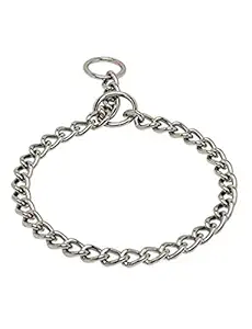 DCM PET Zone Puppy Silver Color Choke Chain 17 Inch Silver