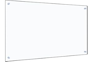 vidaXL Kitchen Backsplash Heat-resistant Scratch-resistant Kitchen Decor Wall Panel System Tile Splash Guard Transparent 100x60cm Tempered Glass