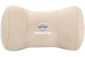 LICOME Car Seat Headrest Pillow for Volvo S60 S80 S90 XC40 XC60 XC90 V40 V60 V70 V90, Head Neck Rest Cushion, Comfortable Soft Car Seat Back Pillows, Car Seat Neck Support for Travel and Driving,D Beige