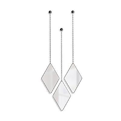 Umbra 358777-040 Dima Miroir Suspendu Noir 28,73 x 17,68 x 1,60 cm Set de 3