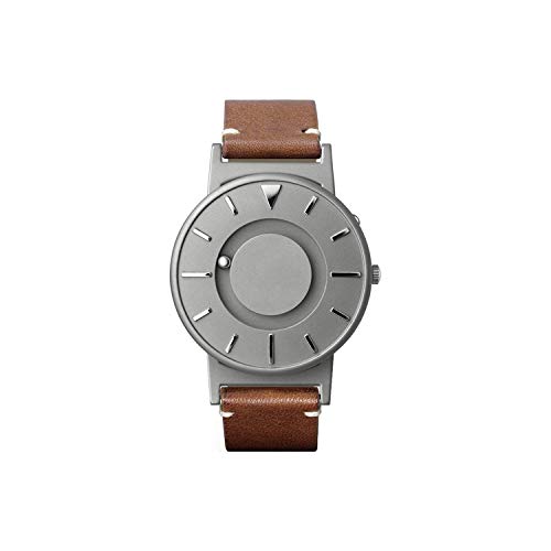 EONE BR-BRWN Unisex Cinturino in pelle marrone Orologio al quarzo argento al quarzo titanio
