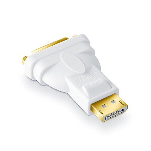 CSL – HQ Premium DisplayPort (DP) auf DVI-I-Adapter | Zertifiziert / HDCP und EDID | Full HD 1080p Auflösung | vergoldete Kontakte | für Grafikkarten / PC / Beamer / Monitor | weiß (matt) - 2