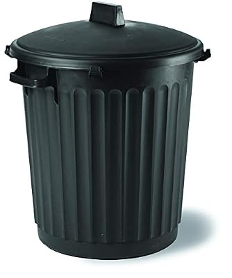 Eda Poubelle 80 litres noire avec couvercle Les Outils