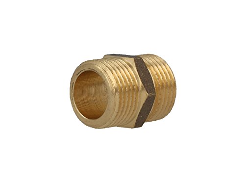 Nippel Doppelnippel messing blank beidseitig Aussengewinde 3/8 Zoll