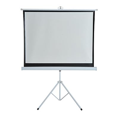 Homcom Écran de projection avec support trépied réglable en hauteur home-cinéma vidéo projecteur format 4:3 84 pouces blanc