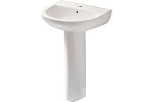 Milano Alma Freestanding 1 Tap Hole Full Pedestal Bathroom Basin Sink - 540mm x 450mm