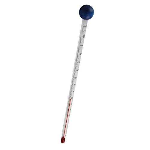Babyflaschenthermometer 24 cm Analog von Thermometerwelt . Baby Flaschen / Nahrung Thermometer Glas mit Holzkugel blau