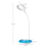 LED Schreibtischlampe HIHIGOU Dimmbare Augenschutz Leselampe 3.2W, Touch-Steuerung Farbwechsel und 3 Helligkeitsstufen, USB-Ladeanschluss 5V 1A, 360 Grad Flexibel Tischlampe Licht, weiß - 5