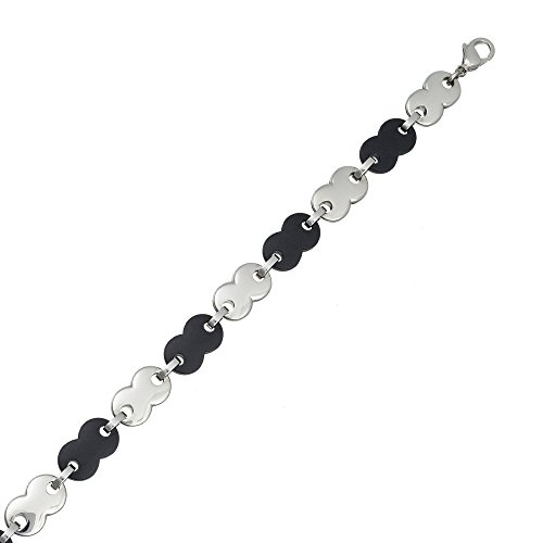 Orphelia Unisex-Armband Stainless Steel mit Kautschuk 21 CM ASG-049