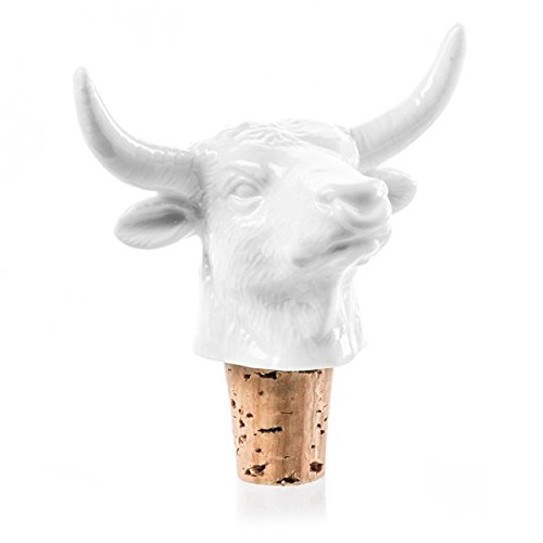 Donkey Weinstopper mit Korken und Porzellan-Aufsatz, Bullenkopf Bull Power, Winediver, 200529