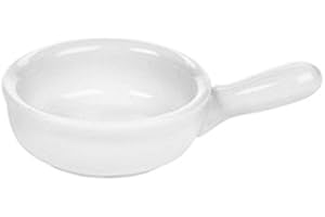 BAR@DRINKSTUFF Moonlight miniature Poêle à frire Ramequin Porcelaine Blanc 6 cm – Lot de 12 – Pot à condiments