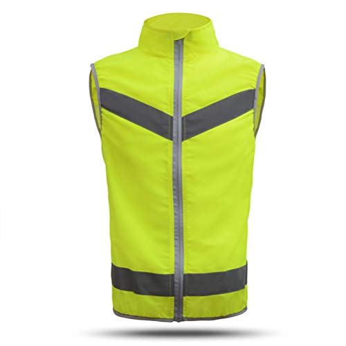 HSNMEY Gilet Cyclisme Sécurité Haute Visibilité Maillot 360° Reflechissant Dos Maille Respirant Coupe Vent Course à Pied Cycliste Moto Route Chemin de Montagne Nuit